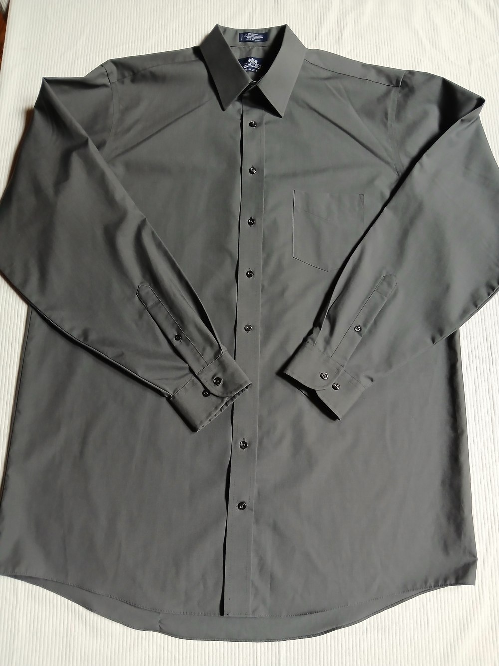 Stafford Super Shirt Dress Shirt Mens Size XLT Gray Long Sleeve Button Up NWOT
